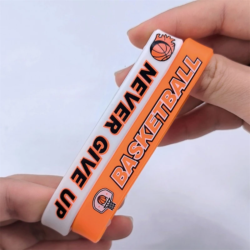 Basketball Motivational Silicone Wristband, Favor By Kids and Teenagers Basketball Party Basketball Bracelets Jewelry Sports Gif