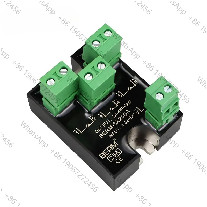 small three-phase solid state relay 220V three-way single control SSR-3X25DA DC control AC 25A