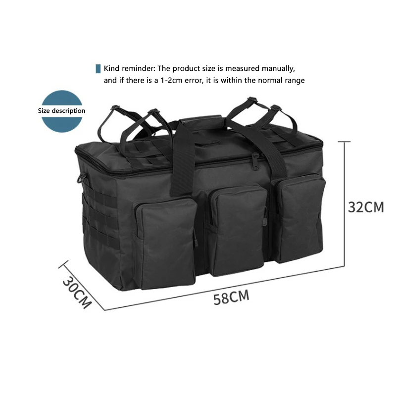 Bolsa táctica de lona para viaje, trekking, gimnasio y fin de semana - imagen 4