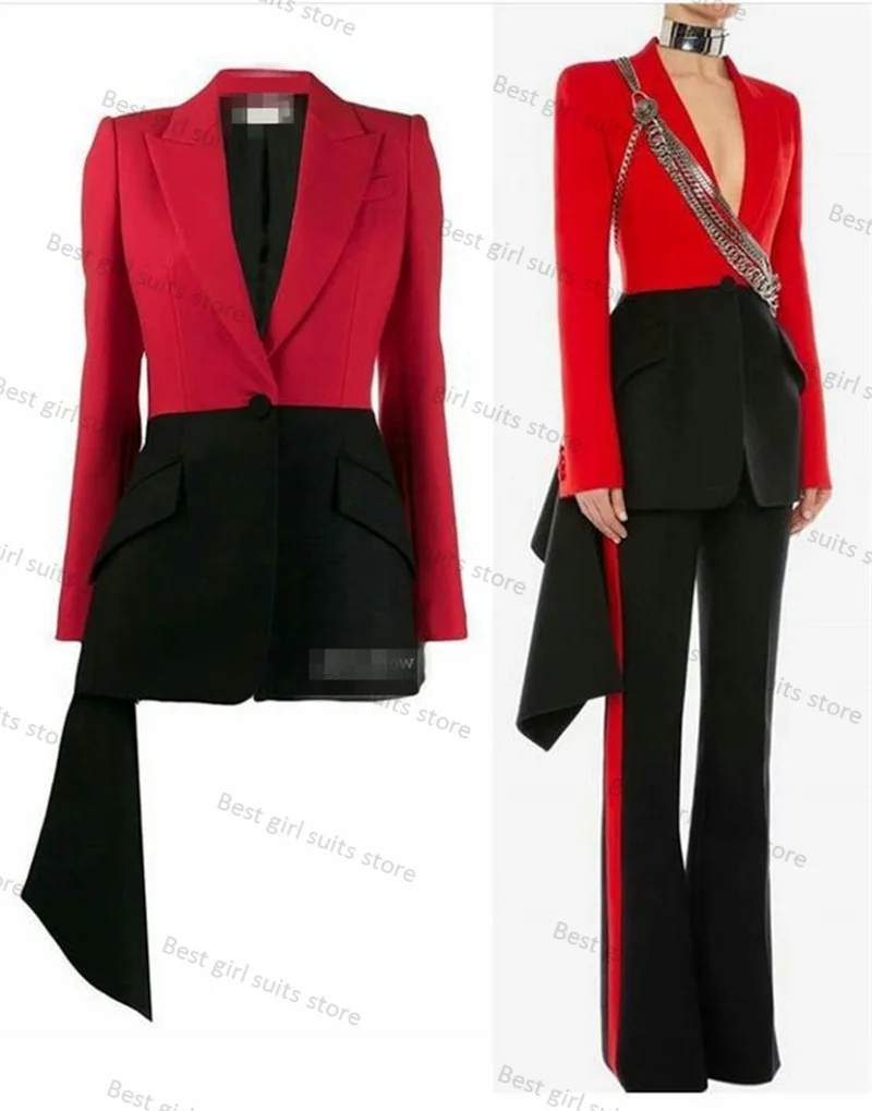 Conjunto de calças femininas, blazer e calças, casaco formal com alça de um botão, smoking de casamento, jaqueta sob medida, 2 peças