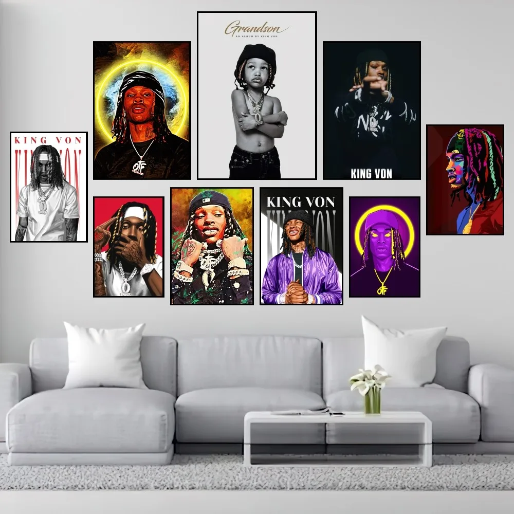 Rapper K-King V-Von Grandson Poster Prints Wall Painting Bedroom Living Room Decoration Office Small