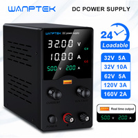 Wanptek DC Lab Power Supply 32V 62V 120V 160V Adjustable Switching Power Supply with 5V 2A USB Charging Display Regulator