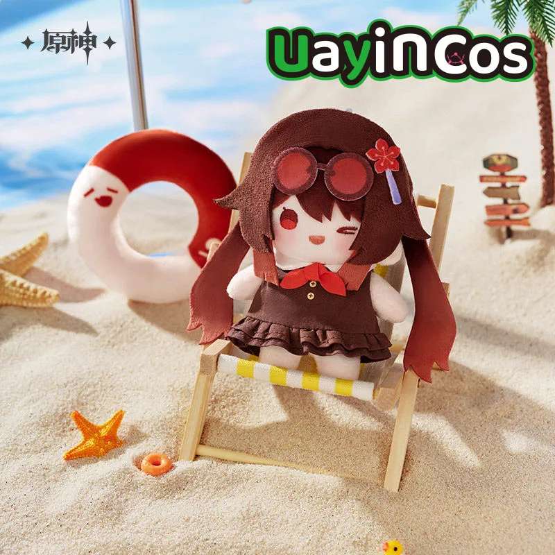 Official Genshin Impact Midsummer Party Theme Klee Hu Tao Furina Stuffed Plushie Doll Clothes Keychain Ornament Anime Game Toy