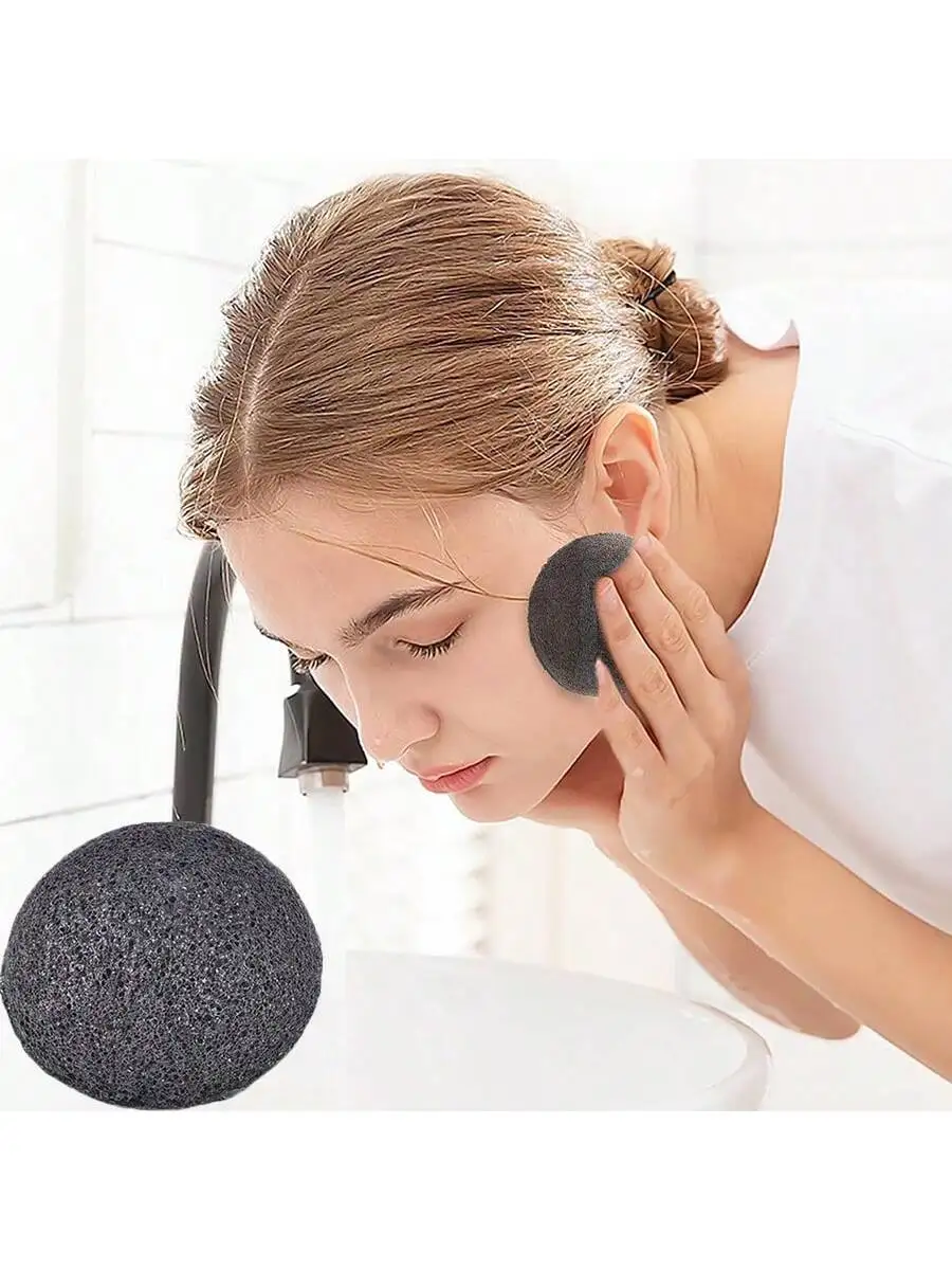 1Pc Natural Konjac Sponge Face Cleaner Washing Pore Sponge Facial Deep Cleanser Exfoliating Cleansing Puffs Skin Clean Care Tool