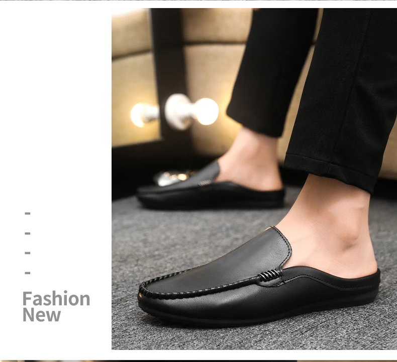 Heißer Verkauf: Herren-Halbschuhe – Bequeme Freizeitschuhe aus PU-Leder für Herren, atmungsaktive Slipper, Slip-on-Schuhe, Lazy Shoes, Herren-Loafer – Detail 11