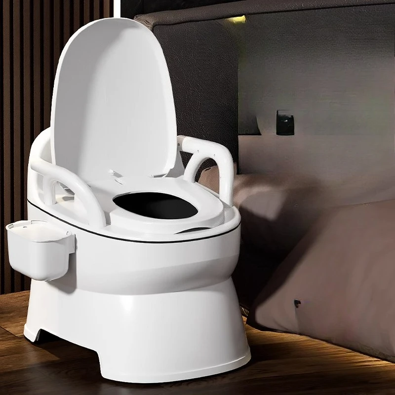 Indoor Commode Chair for Elderly Bedside Portable Odor-resistant Toilet Home Care Mobility Aid Seat Adult Bathroom Safety Stool