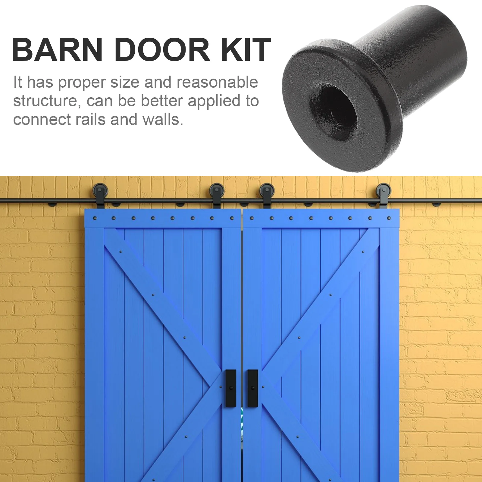 

5 pcs Black Spacers for Sliding Barn Door Hardware Kit Durable Flat Track Connectors Replacement Barn Door Track Spacers