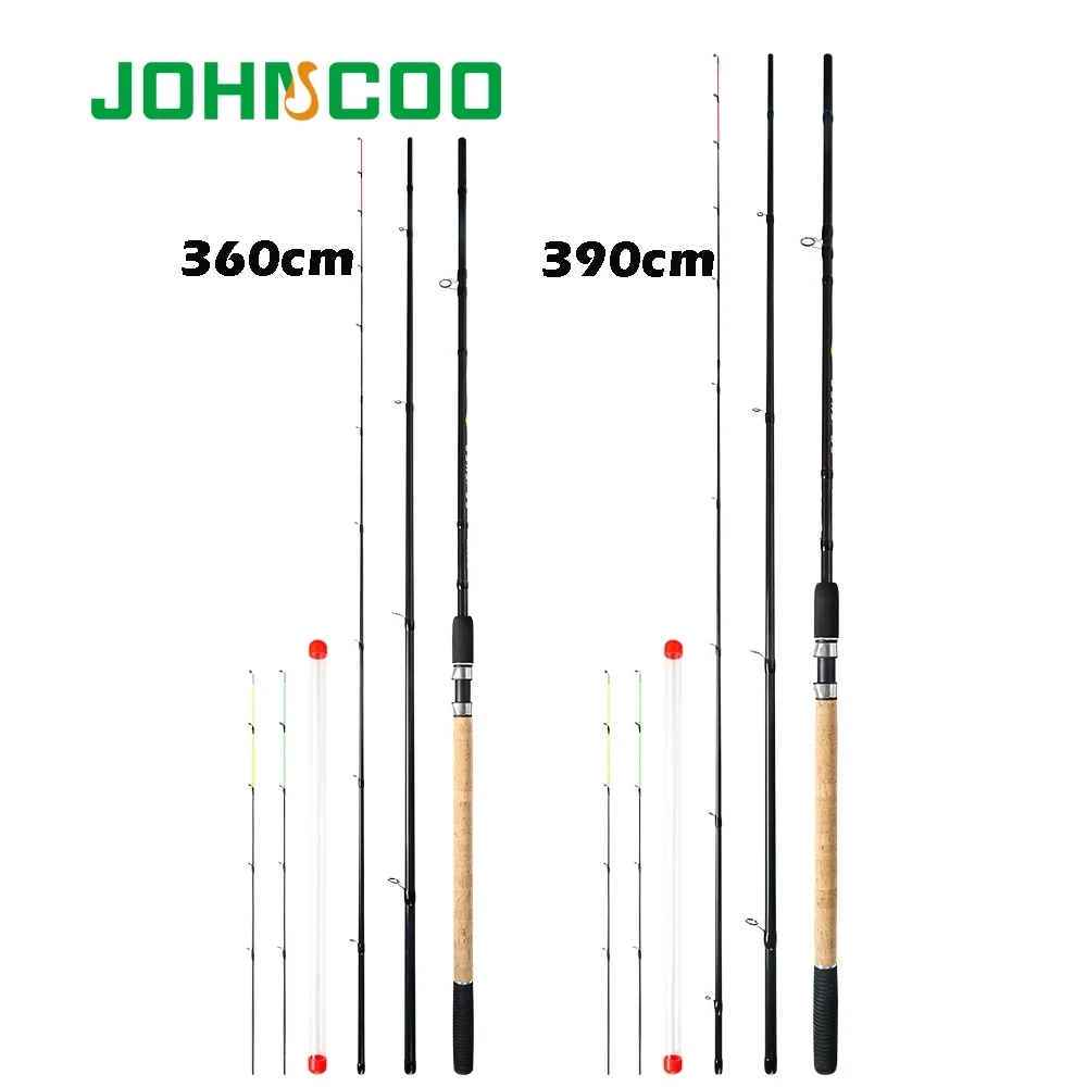 JOHNCOO Feather podajnik pręt 3.6m 3.9m wędka węglowa Spinning podajnik pręt Test 90g 120g 150g wędka wysokiej jakości