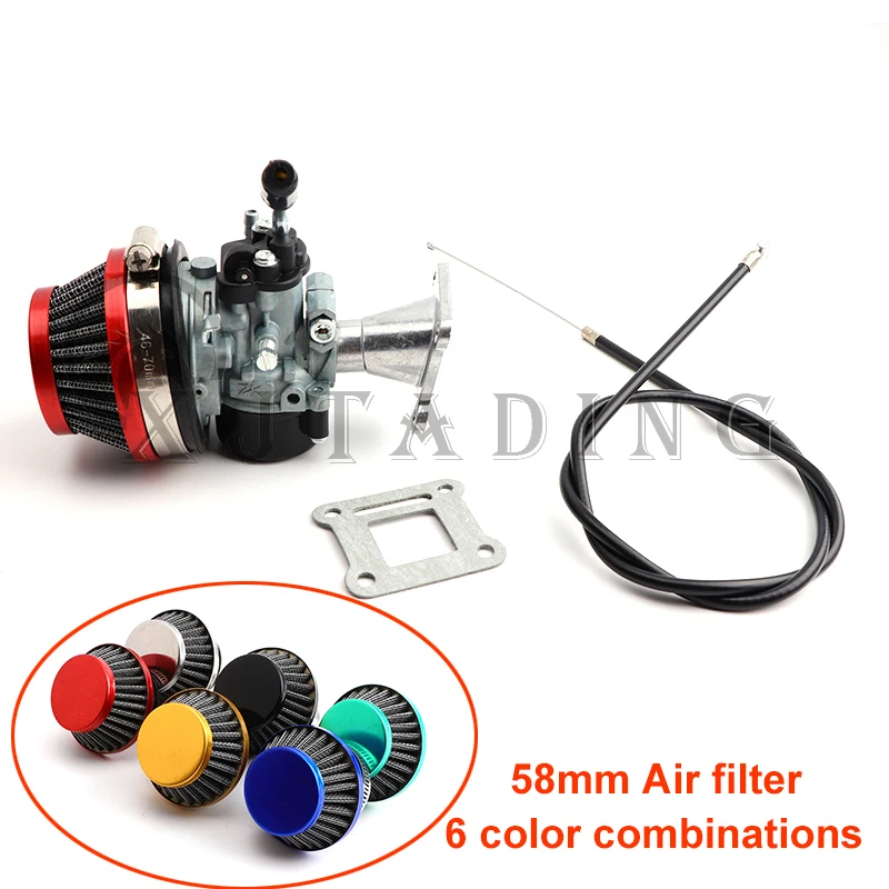 Motocyklowy zespół filtra powietrza gaźnika 19 mm do 2-suwowego 47cc 49cc Mini Moto Pocket Bike Dirt Pit Bike ATV Quad