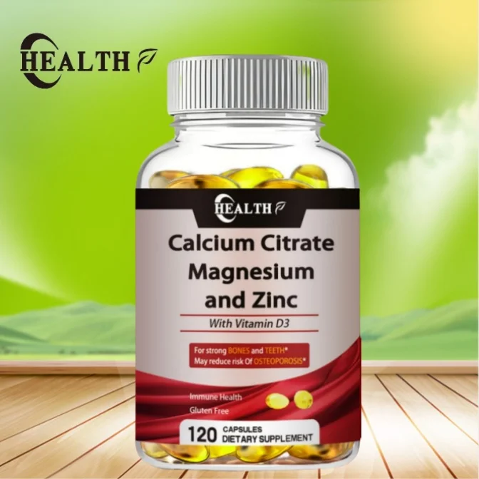 Calcium Magnesium Zinc Capsule Vitamin D3 for Strong Bones Teeth Heart Nerve Increase Immune System Function Supplement