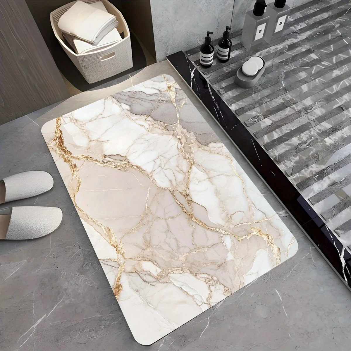 سجادة VIKAMA الفاخرة منقوشة بالرخام لغرفة المعيشة، سجادة رئيسية للمدخل، ديكور بجانب السرير لغرفة النوم #3