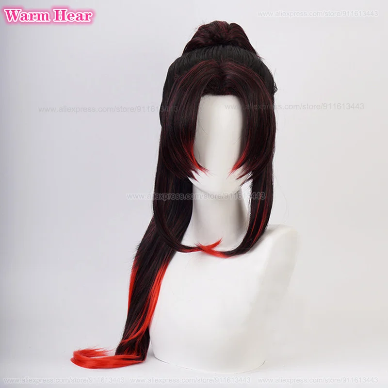 Anime Tsugikuni Yoriichi Synthetic Hair Black Red Gradient Wig Cosplay Anime Wig Hair Heat Resistant Hair Halloween Party Wigs