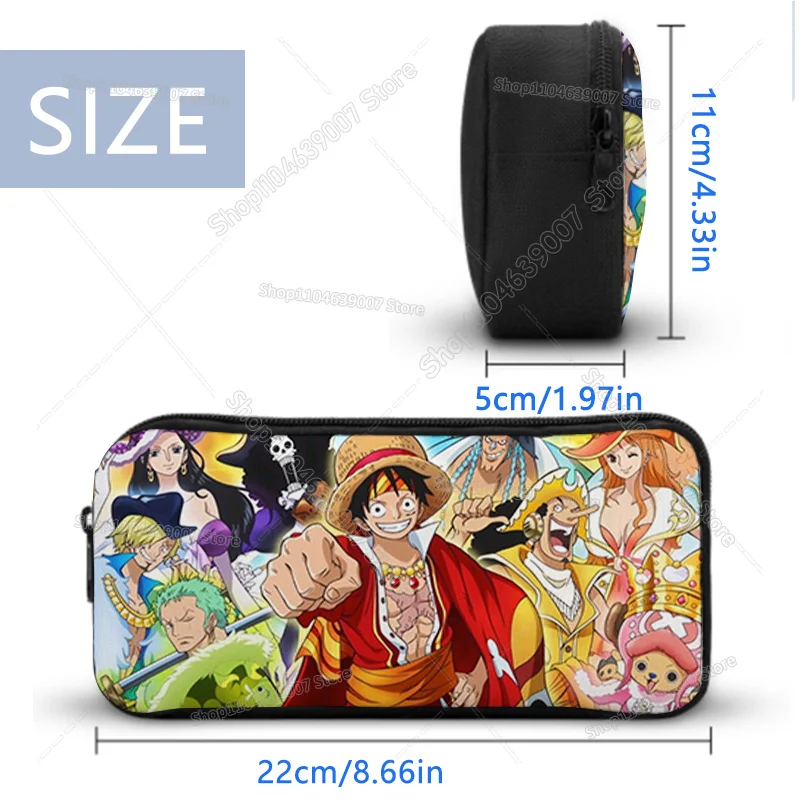 Anime Luffy Cancas Student Pencilcase One Pieces Print Pencil Bag School Supplies Stationery Storage Pouch Pen Box Case