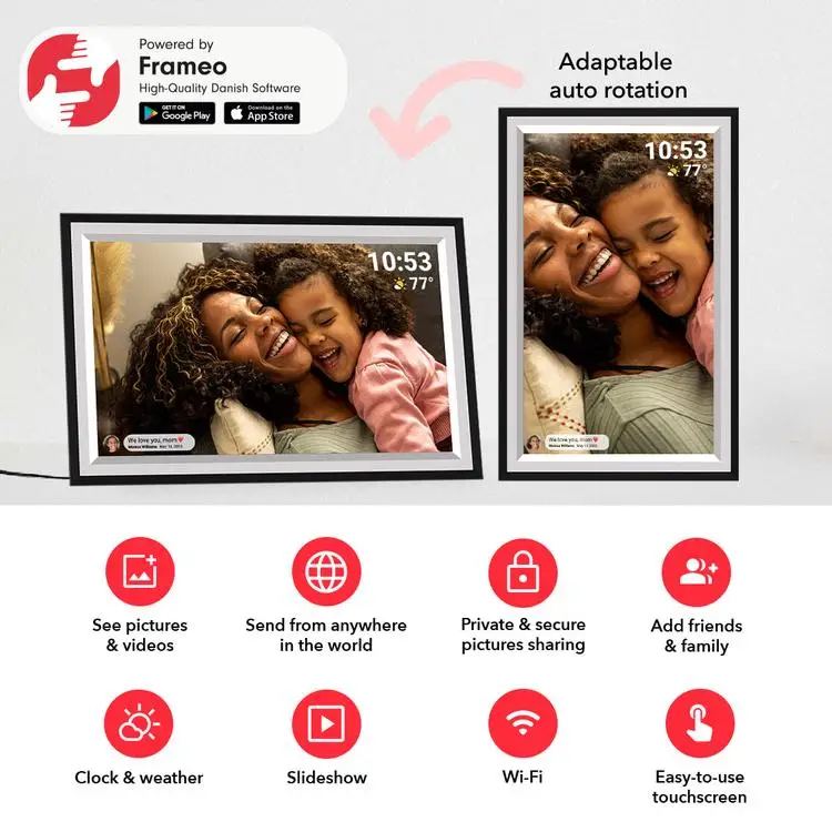New Ultra-thin Design 15.6 Inch Large Vision Frameo Free Transfer Picture Safe 1920p Digital Photo Frames Wholesale