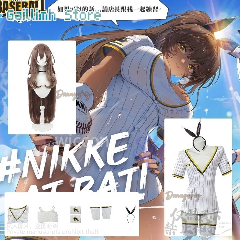 

anime game GODDESS OF VICTORY: NIKKE cosplay noir Black Rabbit costume Sports Suit sexy Baseball uniforms mini dress Halloween