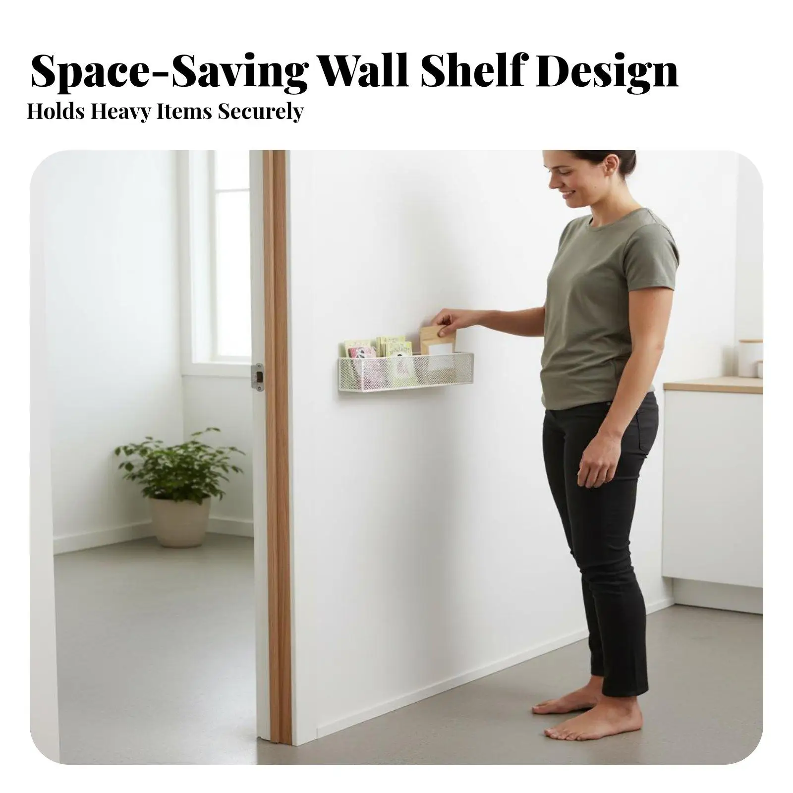 Behind Door Storage Shelf Multifunctional Multi-Tier Wall Shelf Slim Multi-Tier