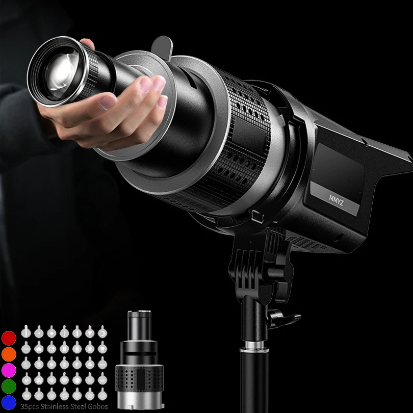 Bayonet Photograph Flash Snoot Conical Lens Video Photo Studio Light Kit Optical Spotlight Lens 25 or 35 Gobos Studio Equipment