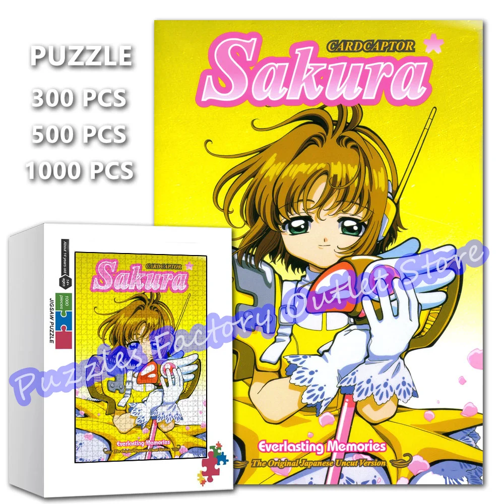 

Волшебная девочка Card Captor Сакура Пазлы Клоу Волшебник 300/500/1000 шт. Аниме Пазл с принтом для детей Развивающие игрушки