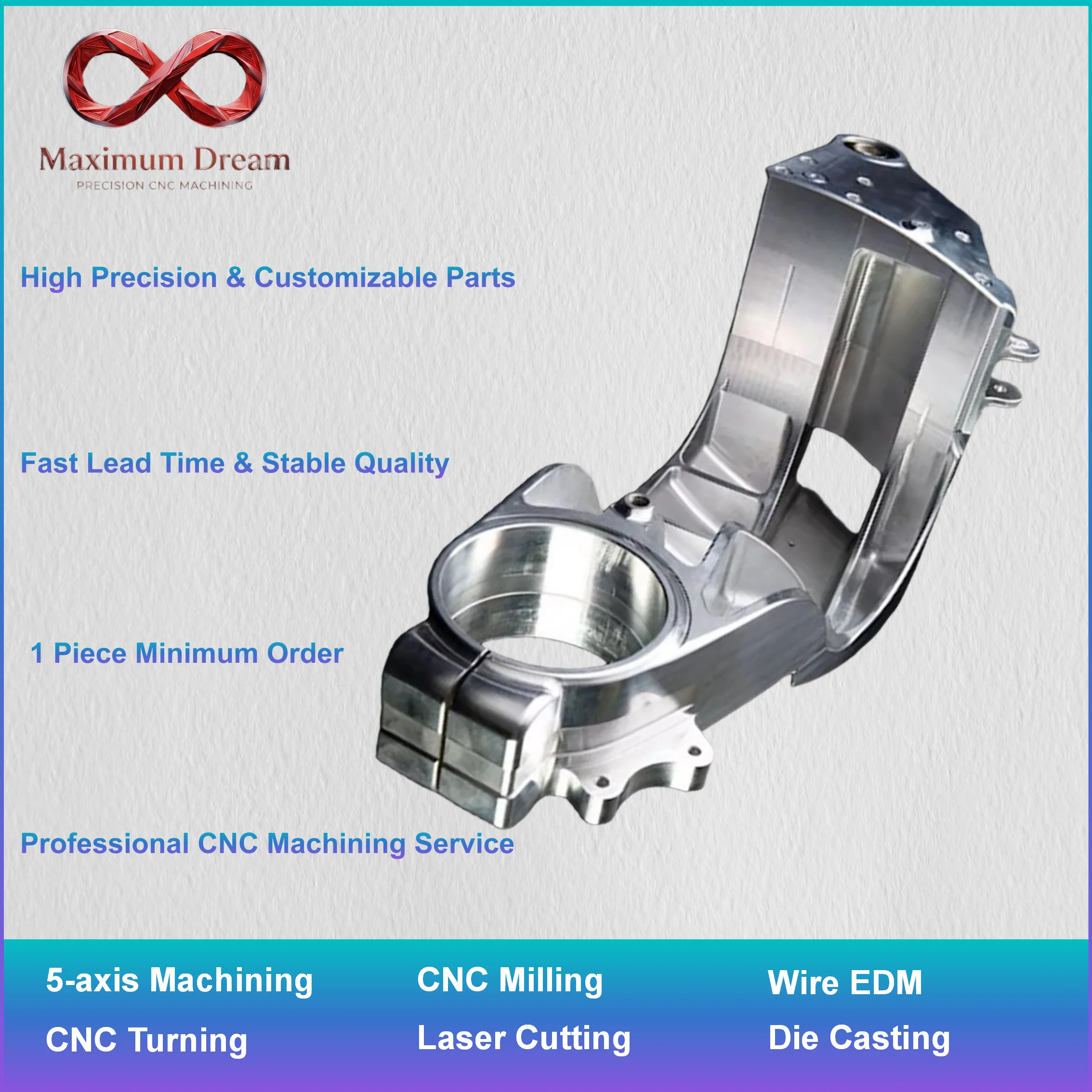 

5-Axis Precision CNC Machining, Custom Aluminum Stainless Steel Titanium Parts, High Tolerance OEM Service, Rapid Prototyping