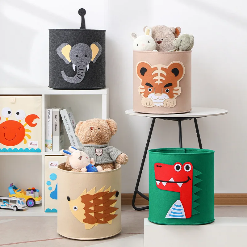 3D cartoon animal storage bucket cute and creative storage box toy miscellaneous items clothing pants circular storage bag