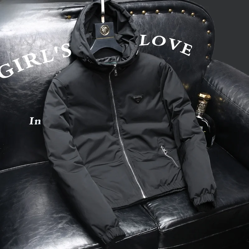 

Элитная модная мужская пуховая куртка с капюшоном, белая, теплая, зимняя, новинка, для активного отдыха, повседневная одежда