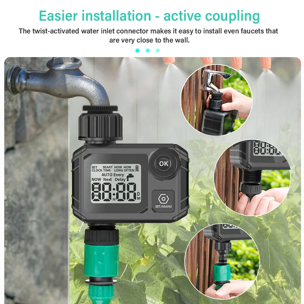 Large Screen Display Garden Watering Timer Irrigation Controller Digital Programmable Faucet Watering Irrigation System