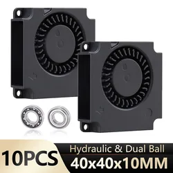 10PCS Gdstime 3D Printer Fan 40mm 4cm 5V 12V 24V Turbo Blower Brushless 40mm x 40mm x 10mm Printer Cooling Accessories 4010 Fan