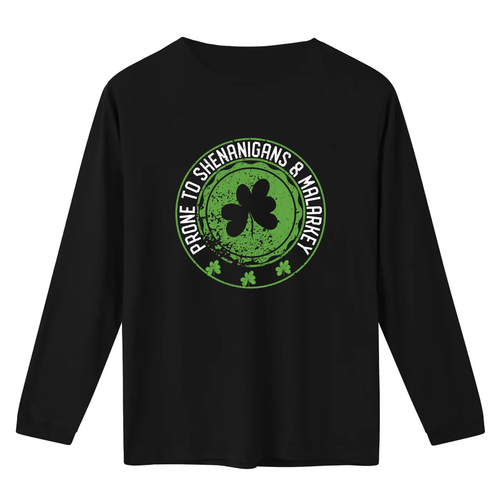 Prone to shenanigans & malarkey Fun Clovers St. T-Shirt Summer Casual Cotton Tee Oversized Streetwear Tops Unisex Men Women