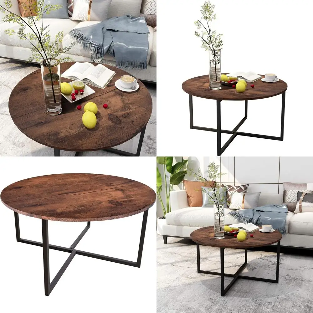 

Modern Rustic Brown Pedestal Coffee Table for Kitchen and Dining Areas