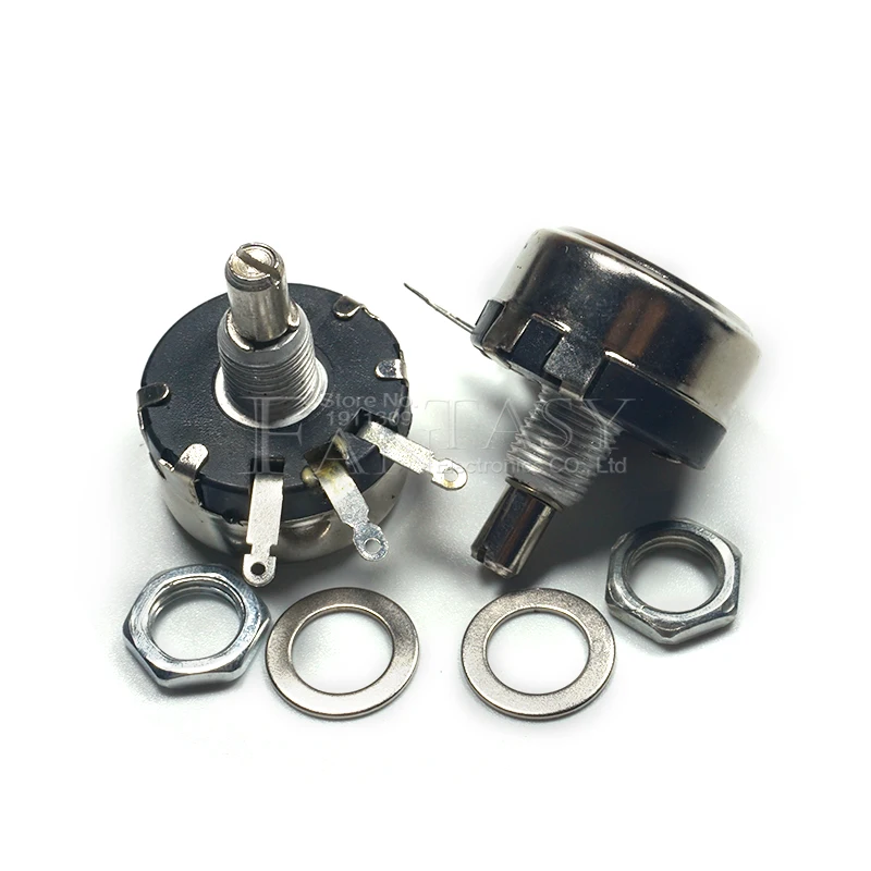 5pcs WX110 (010) 6mm Round Metal Shaft Single Turn Wire resistor Wound Potentiometer 1k 2.2k 3.3k 4.7K 5.6k 6.8k 10k 22k ohm