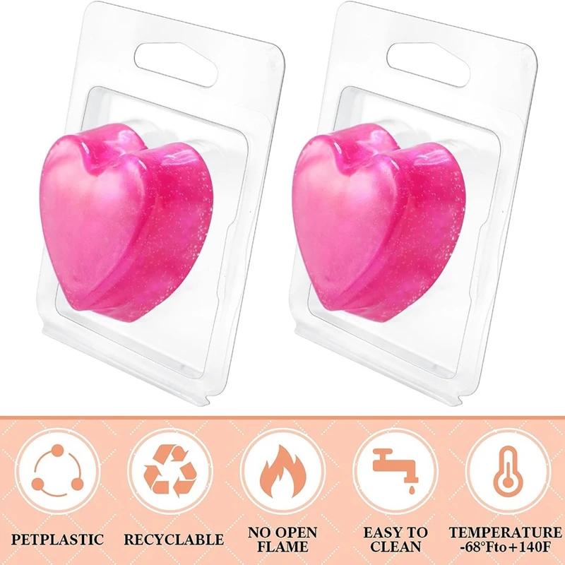 100Pack Wax Melt Container 1.3 Oz,Wax Melt Single Cube Flip Top Clear Empty Plastic Cube Tray for Waxless Tart Candles A-A79M