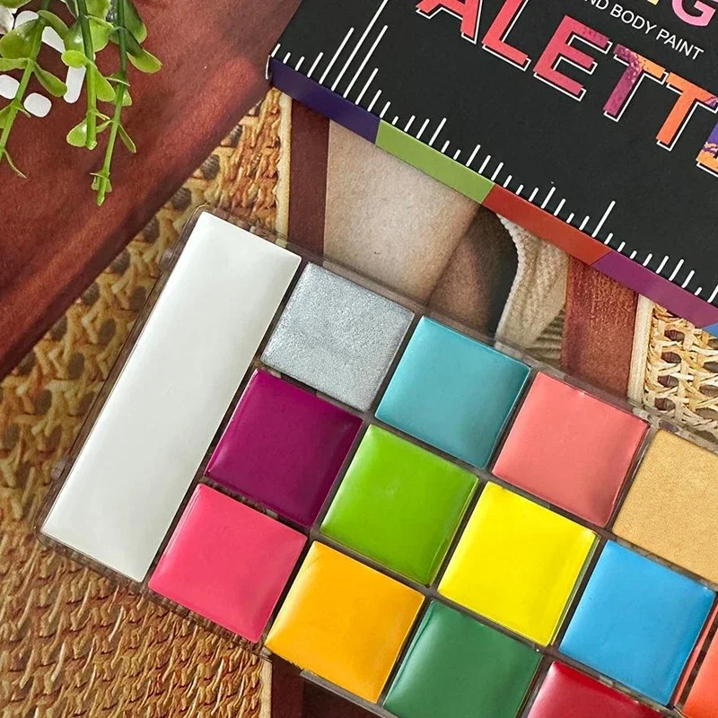 Face Body Oil Paint Painting,20 Colors Face Paint Non-toxic Kids Flash Tattoo Paint with Brush Halloween CosplayArtistic Makeup