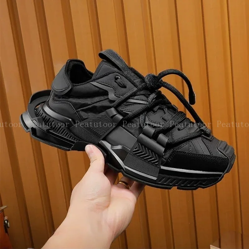 

Big Size 35-46 Men Sports Shoes High Quality Women Patchwork Casual Sneakers Sports Running Shoes Lace Up Loafers Platform