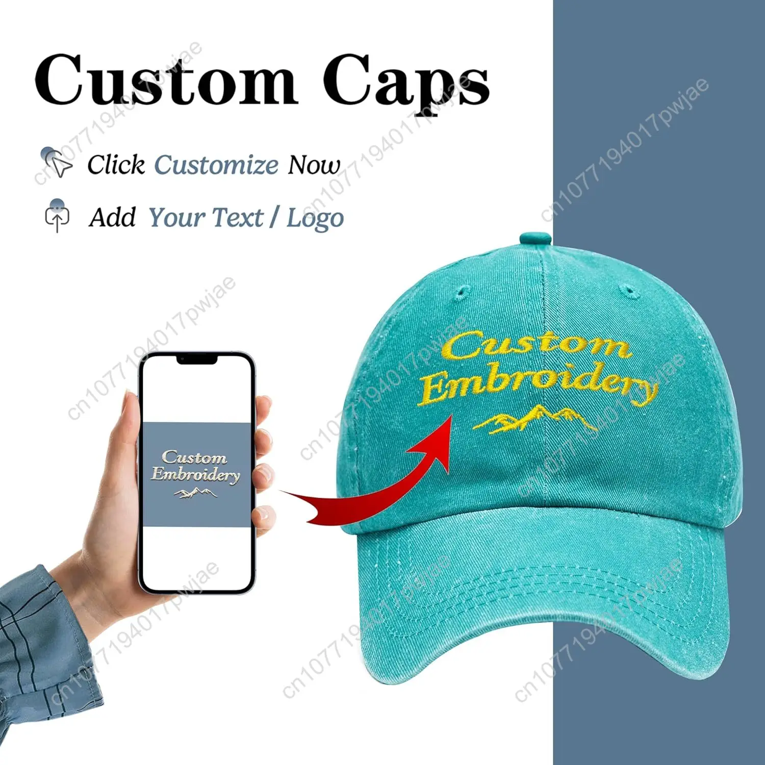 Benutzerdefinierte bestickte Hüte, personalisierte bestickte Baseballkappen. Fügen Sie Ihr Logo ein Textgeschenk für Männer und Frauen hinzu