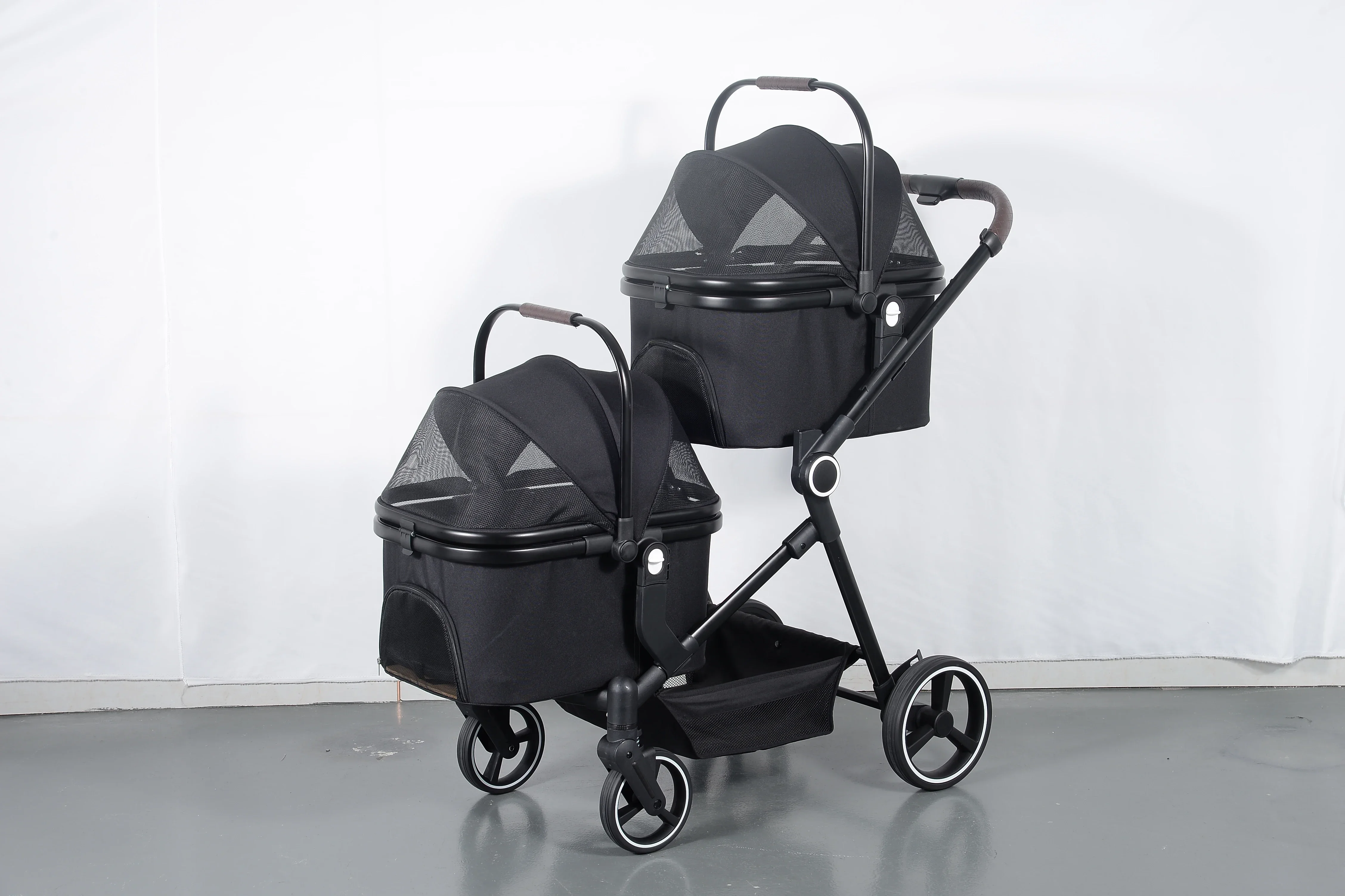 2024 New Twin Pet Stroller Double Pets Dog Cat Carries