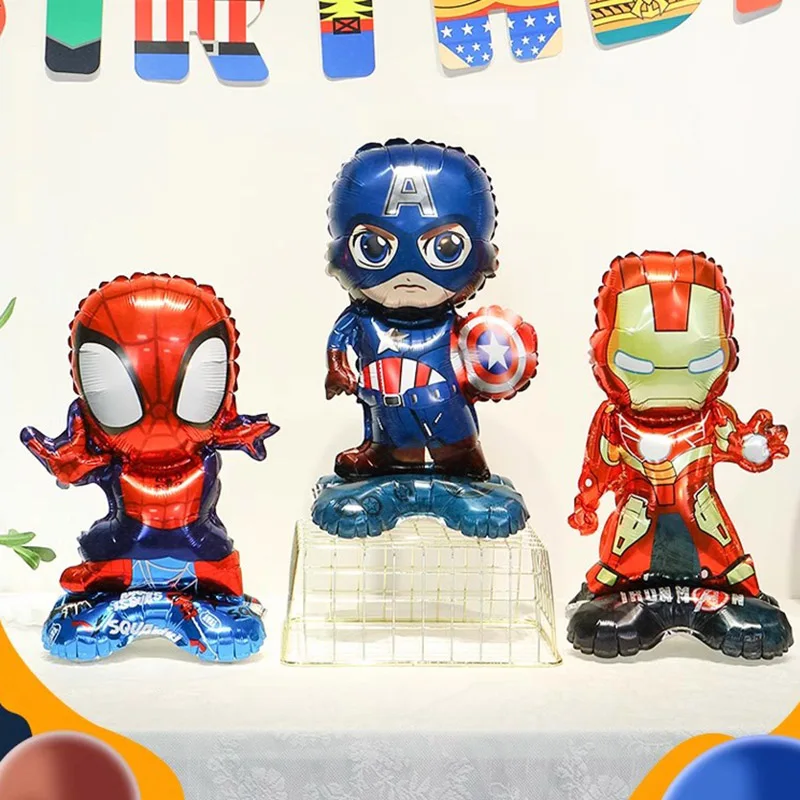 4D standing inflatable balloon Spider Man Captain Iron Man cartoon toy Boy birthday decoration photo props