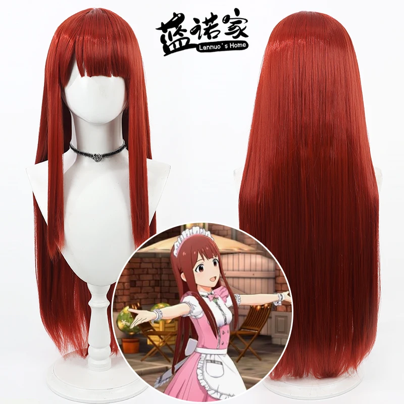 

Anime The Idolmaster Momoko Suou Cosplay Wig Halloween Carnival Party Props Synthetic Hair Heat Resistant Fiber + Wig Cap
