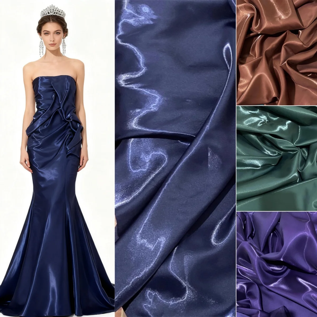 

Роскошная галактика, водный свет, атласный блеск, металлическая жидкая атласная ткань, шитье, вечернее платье, кукольная юбка, одежда, дизайнерский материал