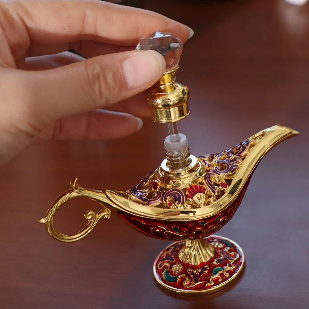 Bottiglie vintage ricaricabili Bottiglie di olio essenziale di lusso in stile arabo Fiala campione vuota anticata a forma di lampada