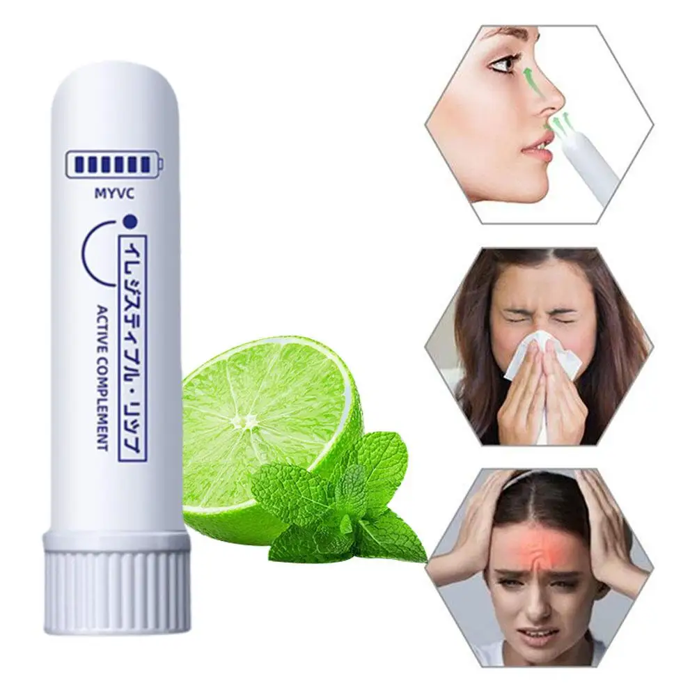 Inhalateur nasal Portable, huile d'essence d'eucalyptus, bâton énergétique, Boost Focus, améliore la respiration, soulagement de la congestion du nez