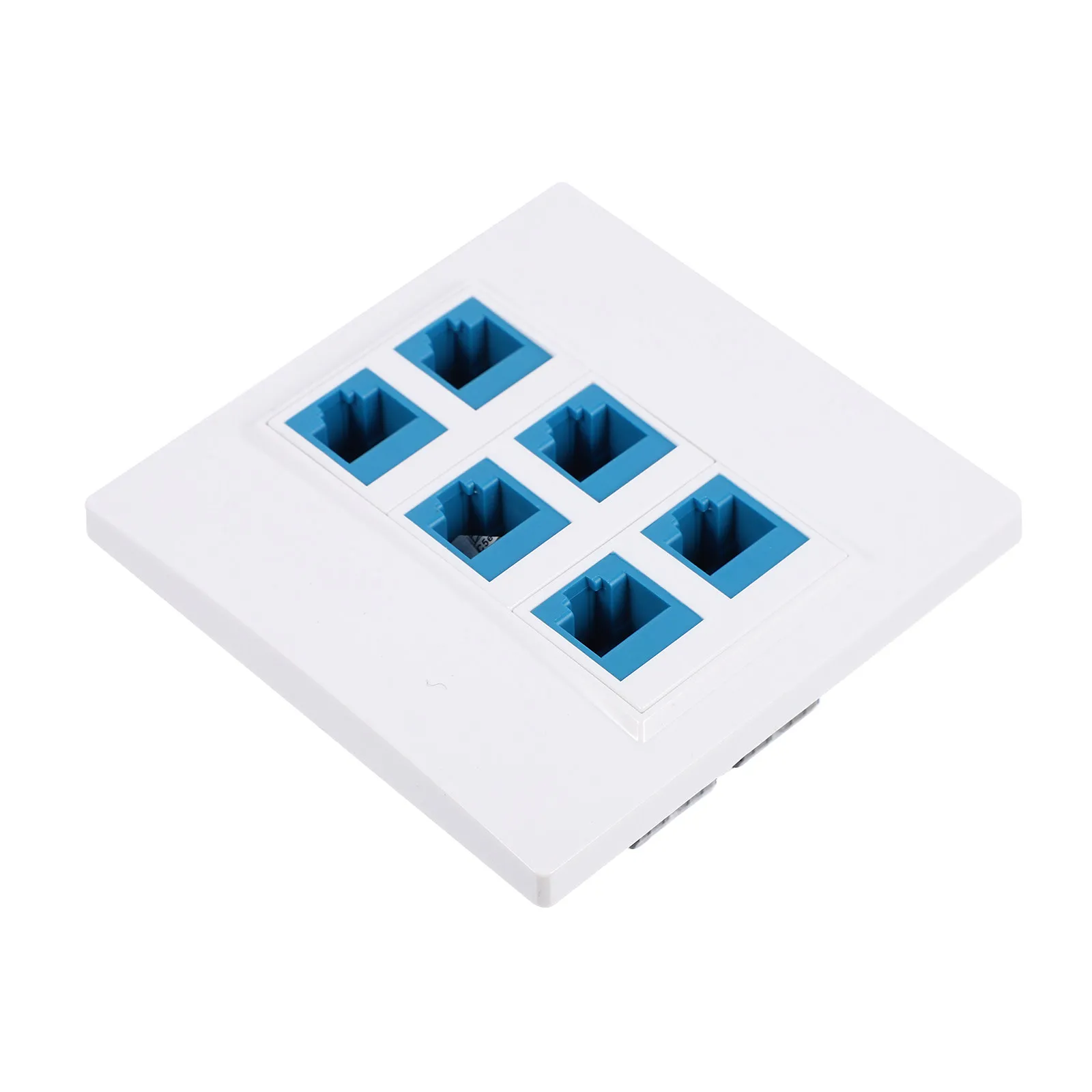 6-Port Cat6 Ethernet Network Cable Socket Panel Easy Snap-in Female-Female Connector Wall Plate Patch Panel Network Cable Socket