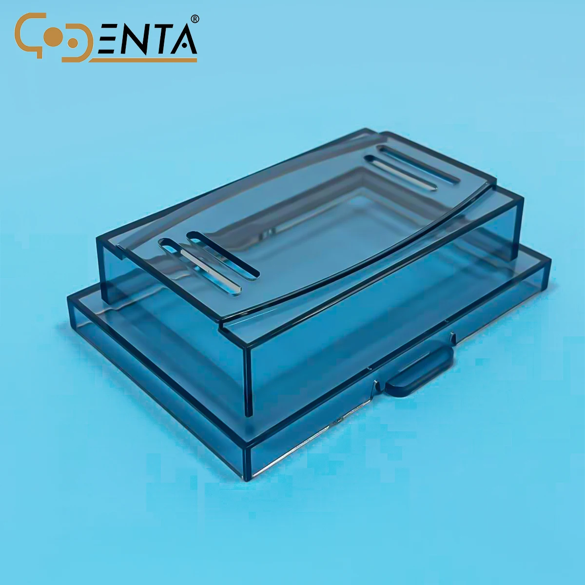 GODENTA Implant Kit Box for Drills and Stoppers - Transparent Storage Organizer with Custom Slots, Secure Lid, Handle, for Denta