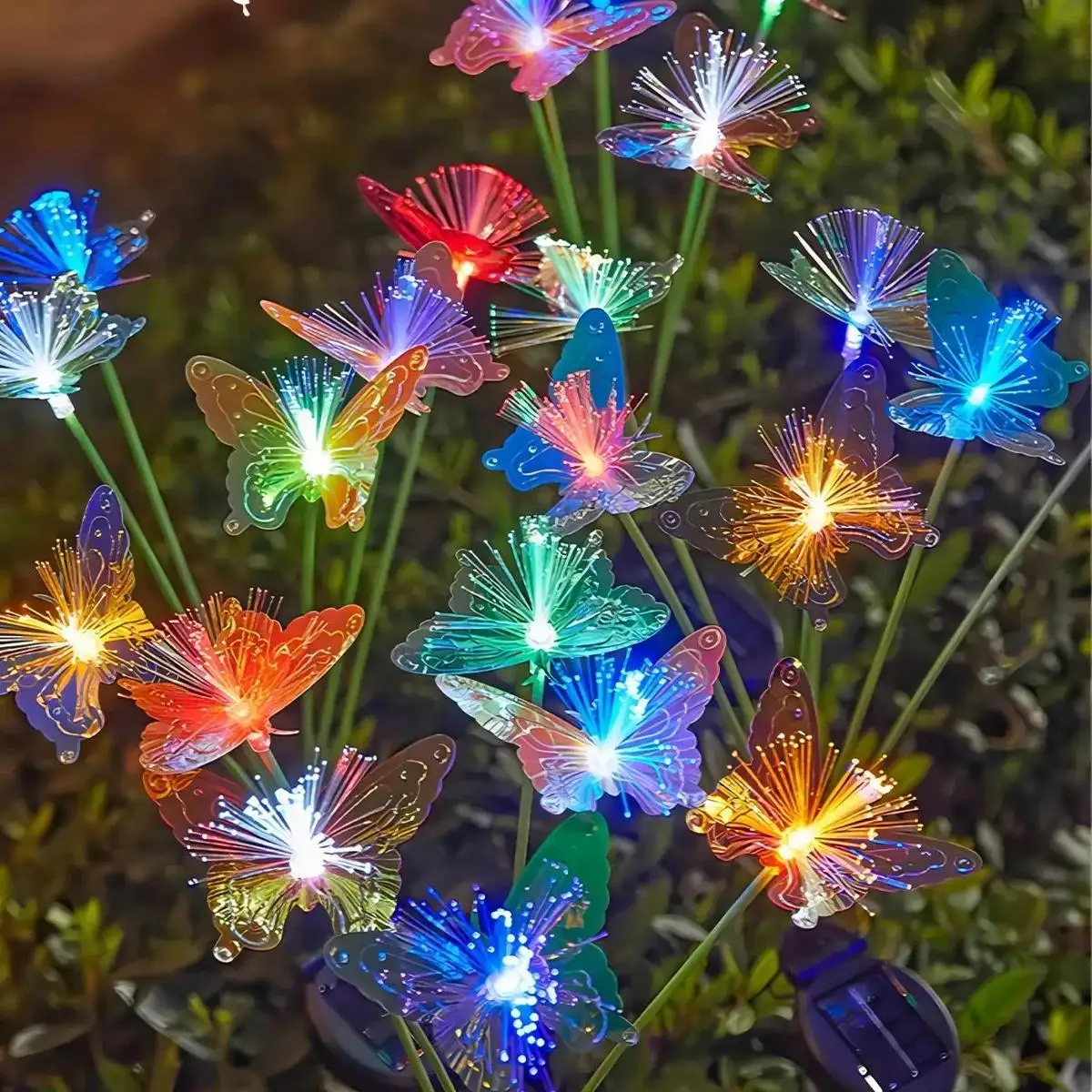 Solar Led Butterfly Flower Light Yard Lights Outdoor Waterproof Ip65 With Panel For Decoration Garden Patio Driveway Round Fence