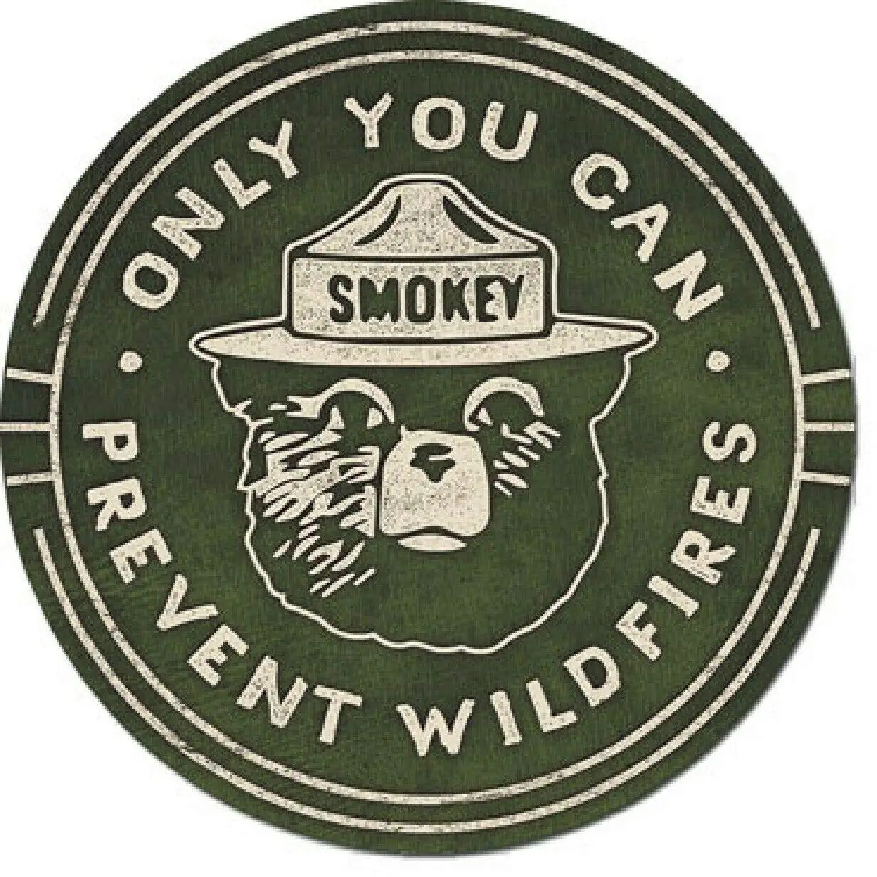 Smokey Bear 12x12 Inch Vintage Retro Round Metal Tin Sign Wall Decor Funny Iron Painting 30cm Diameter