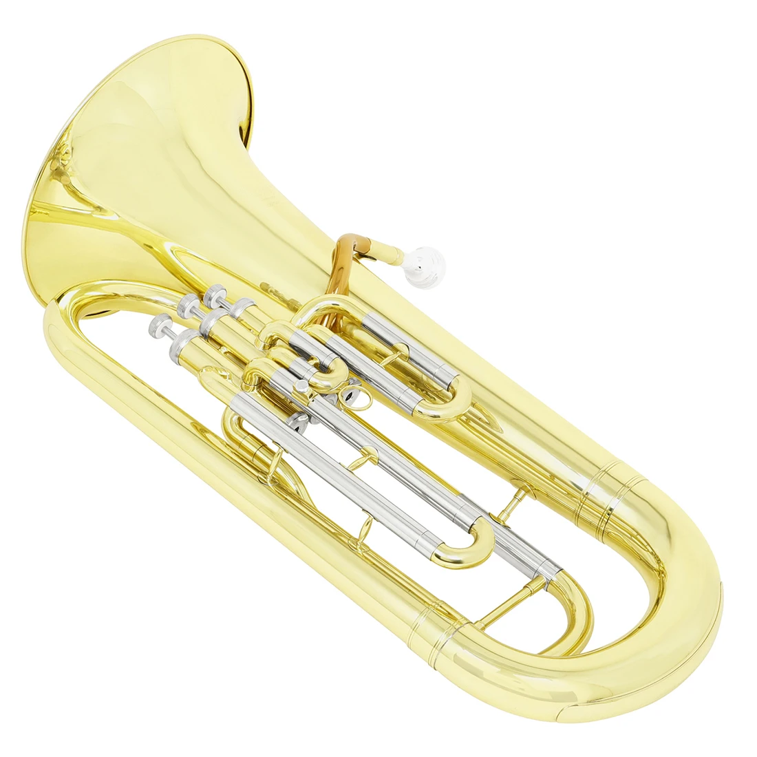 LADE Bb Bass Saxophone 3-Valve Upright White Brass Instrument Gold/Silver Finishing With Oil Pack Accessories Euphonium