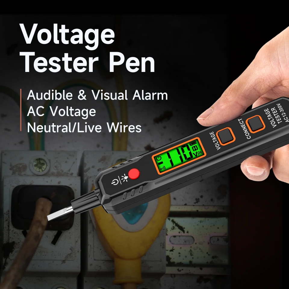 Aicevoos Voltage Tester Pen,Induced Electric Pen,Voltage Detector,AC Voltage 12-300V,Electrician Tool,Breakpoint Finder