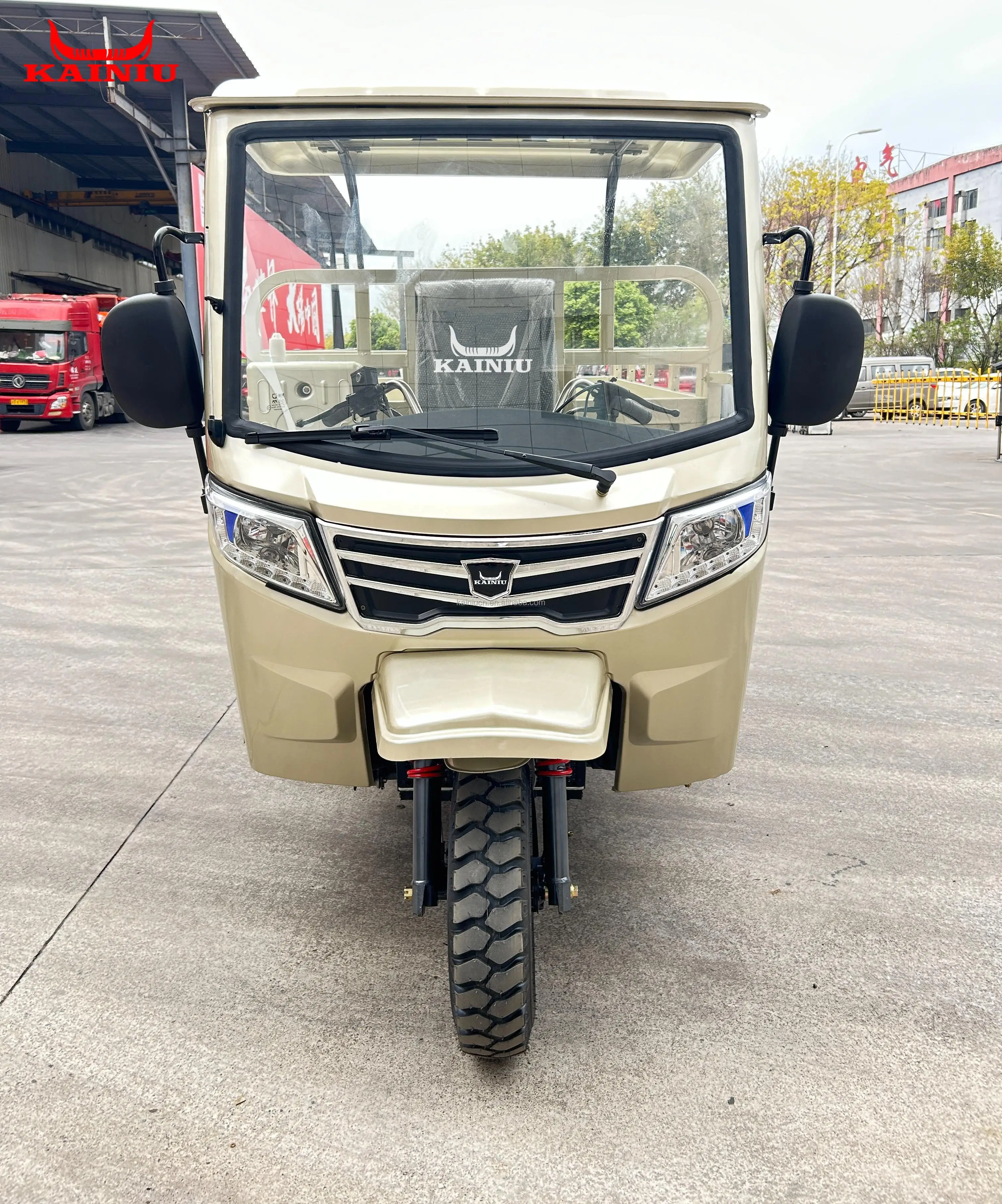 2026 New 3000CC Cargo Tricycle with Front Cabin Windshield 3 Wheel Motorized Delivery Motorcycle Heavy Duty for Adult