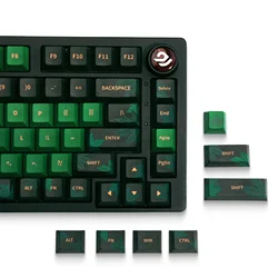 XVX Cherry Keycaps Green Maple Leaf Theme PBT Dye-sub Keycaps Double Shot Green Keycaps 134 Keys