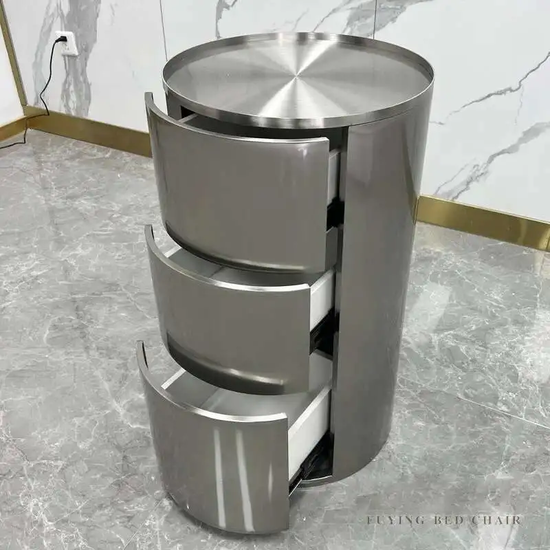 

Hair Salon Tool Cabinet Special Storage Stainless Golden Beautify Steel Cabinet Table Rack Barbershop Hair Display Cabinet