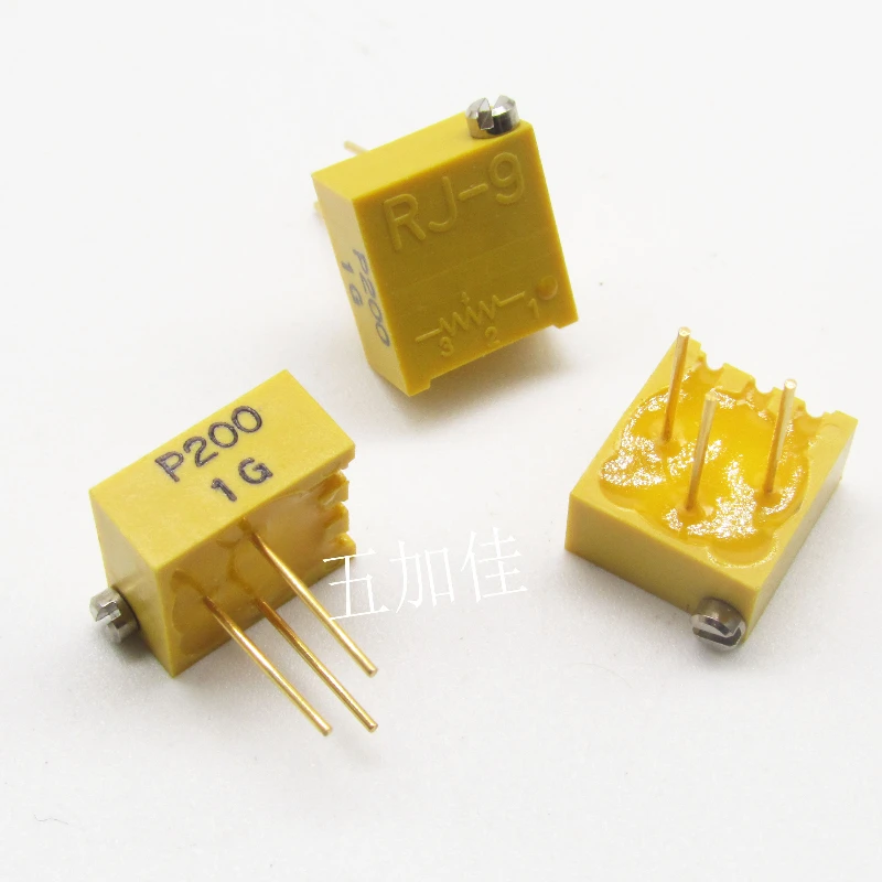 5pcs/RJ-9P 20R RJ-9P200 New Imported Side Adjustment Pin Adjustable Potentiometer Gold-plated Pin